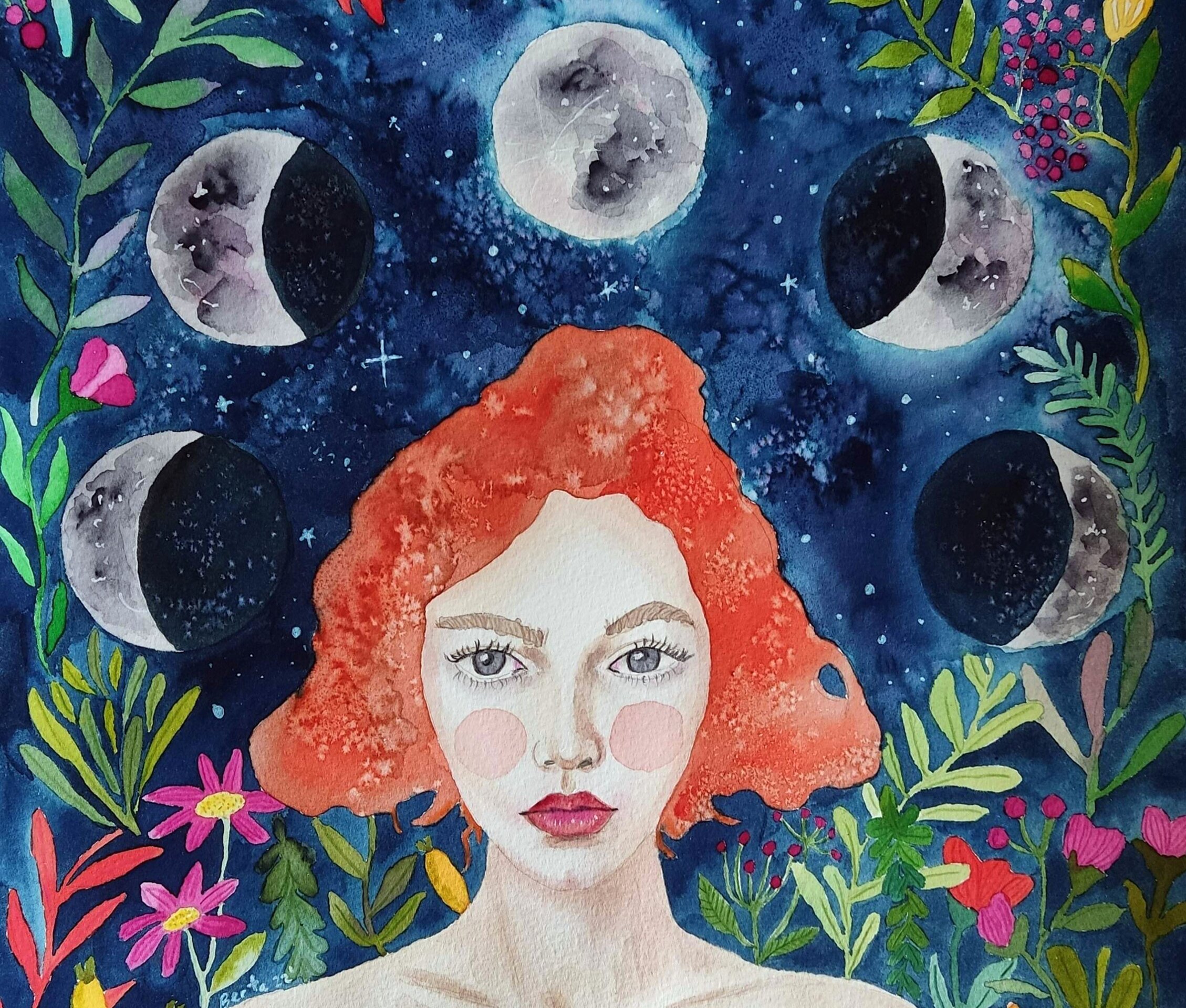Retrato femenino: "La luna y yo" - 2