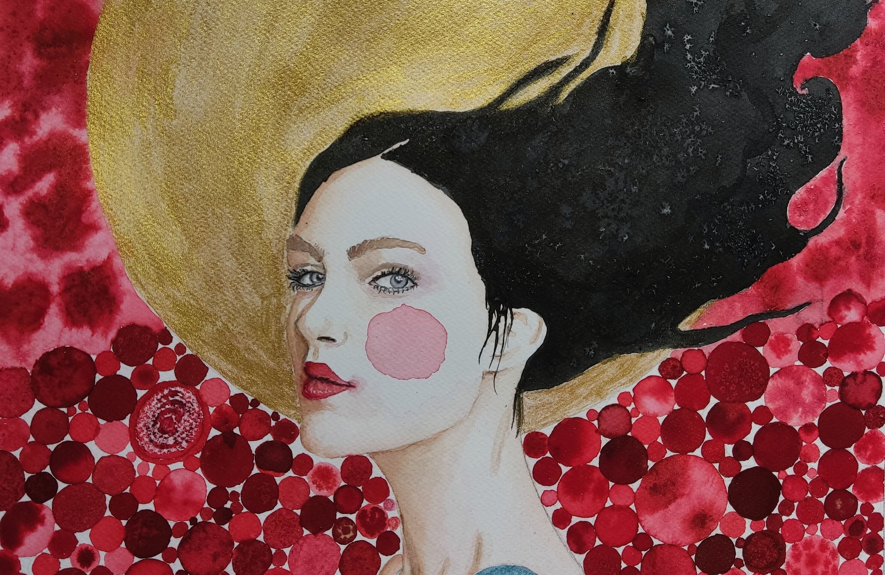 Acuarela Retrato Femenino: "Somos amor" - 2