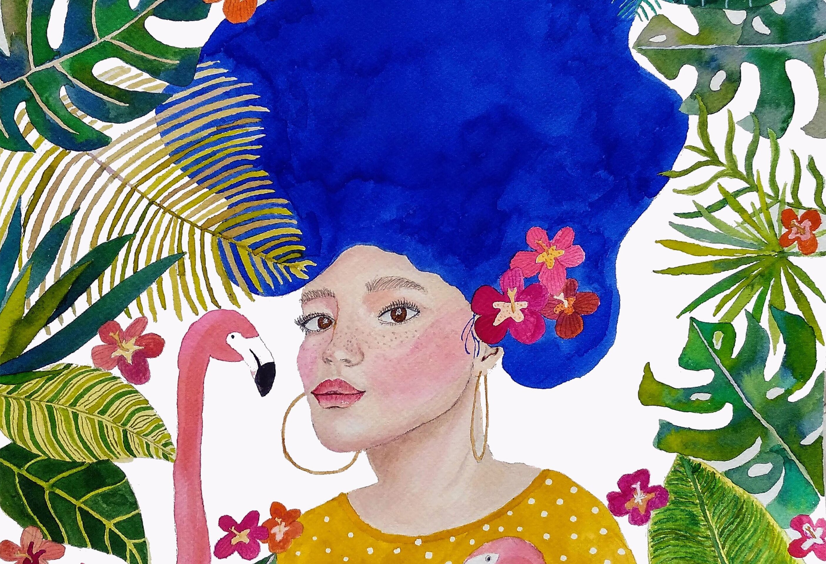 Retrato femenino acuarela: "Para flamenca, yo!" - 2